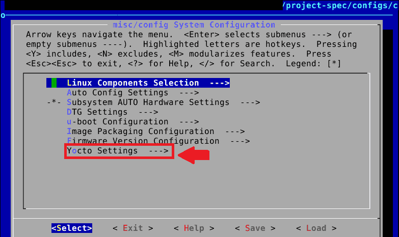 petalinux-config